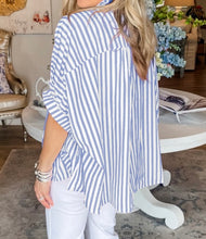 Load image into Gallery viewer, Stripe Dolman Sleeve Oversize Shirt
