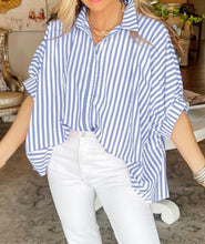 Load image into Gallery viewer, Stripe Dolman Sleeve Oversize Shirt
