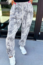 Load image into Gallery viewer, Gray Camo Print Cozy Drawstring Elastic Waist Jogger Pants
