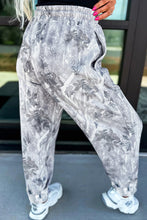 Load image into Gallery viewer, Gray Camo Print Cozy Drawstring Elastic Waist Jogger Pants
