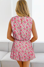 Load image into Gallery viewer, Floral Print Puffy Cropped Tank and Mini Skirt Set
