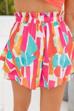 Load image into Gallery viewer, Abstract Print A-line Ruffled Hem Shorts
