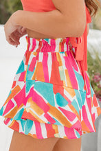 Load image into Gallery viewer, Abstract Print A-line Ruffled Hem Shorts
