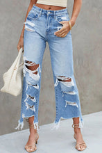 Load image into Gallery viewer, Heavy Distressed High Waist Jeans
