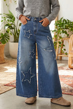Load image into Gallery viewer, Star Decorated Wide Leg Jeans
