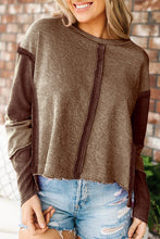 Load image into Gallery viewer, Exposed Seamed High Low Raw Edge Sweatshirt
