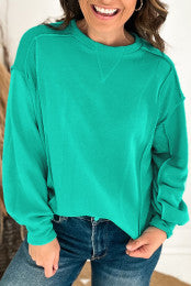 INSTOCK turquoise pullover sweatshirt