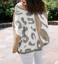 Load image into Gallery viewer, Leopard Color Blocking Sweater
