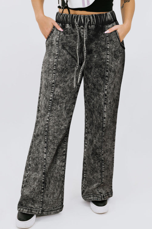 Plus Size Drawstring Wide Leg Jeans – Lovebug Boutique