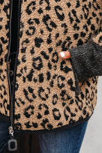 Load image into Gallery viewer, Leopard Print Zip Up Stand Neck Side Pocket Jacket
