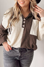 Load image into Gallery viewer, Color Block Corded Henley Hoodie
