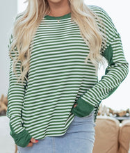 Load image into Gallery viewer, Stripe Thermal Knit Drop Shoulder Casual Top
