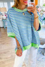 Load image into Gallery viewer, Oversized Contrast Trim Exposed Seam High Low T Shirt
