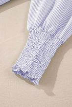 Load image into Gallery viewer, Striped Shirred Cuff Buttoned Loose Fit Shirt
