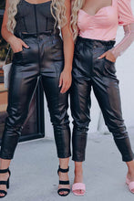 Load image into Gallery viewer, Smocked High Waist Faux Leather Skinny Pants
