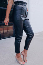 Load image into Gallery viewer, Smocked High Waist Faux Leather Skinny Pants
