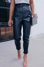 Load image into Gallery viewer, Smocked High Waist Faux Leather Skinny Pants
