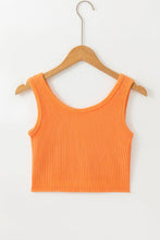 Load image into Gallery viewer, Orange Ribbed Seamless Cropped Tank Top
