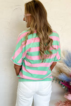 Load image into Gallery viewer, Stripe Colorblock Cuffed Sleeve Loose Tee
