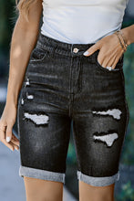 Load image into Gallery viewer, Distressed Bermuda Denim Shorts
