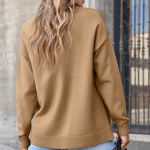 Load image into Gallery viewer, Center Seam Drop Shoulder Pullover Solid Sweater
