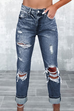 Load image into Gallery viewer, Washed Frayed Slim Fit High Waist Jeans
