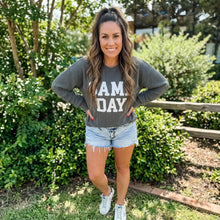Load image into Gallery viewer, Corded GAME DAY Graphic Long Sleeve Crewneck Top
