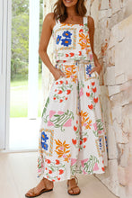 Load image into Gallery viewer, Square Neck Tank and Wide Leg Pants Floral Set
