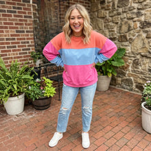 Load image into Gallery viewer, Colorblock Patchwork Drop Shoulder Sweatshirt
