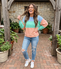 Load image into Gallery viewer, Colorblock Patchwork Drop Shoulder Sweatshirt
