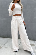 Load image into Gallery viewer, Crop Top and Wide Leg Pants Two Piece Set
