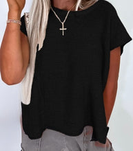 Load image into Gallery viewer, Solid Color Sweater Tee with Side Slits
