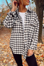 Load image into Gallery viewer, Black and white Plaid Print Shirt

