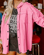 Load image into Gallery viewer, Instock Bonbon Pearl Beaded Denim Jacket
