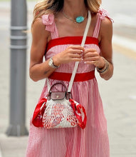 Load image into Gallery viewer, Instock large red High Waist Ruffle Hem Maxi Dress
