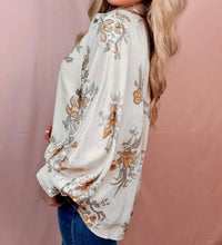 Load image into Gallery viewer, Floral Printed Silky Button Up Long Sleeve Shirt
