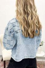 Load image into Gallery viewer, Denim Checkered Pattern Patchwork Womens Casual Jacket

