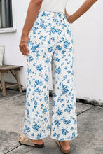 Load image into Gallery viewer, Floral Print Tie Waist Straight Leg Jeans
