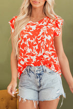 Load image into Gallery viewer, Floral Ruffle Sleeve Print Top
