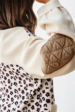 Load image into Gallery viewer, Leopard Waffle Quilted Patchwork Button Front Jacket

