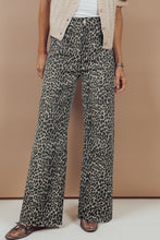 Load image into Gallery viewer, Leopard Print Wide Leg High Waist Jeans
