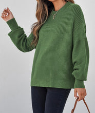 Load image into Gallery viewer, Mixed Textured Knitted Crew Neck Sweater
