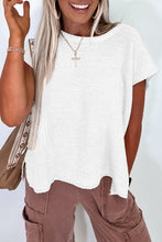 Load image into Gallery viewer, Solid Color Sweater Tee with Side Slits
