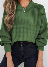 Load image into Gallery viewer, Mixed Textured Knitted Crew Neck Sweater
