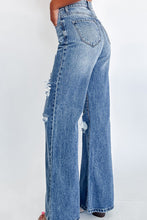 Load image into Gallery viewer, Ashleigh Blue Acid Wash Distressed Wide Leg High Waist Jeans
