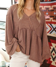 Load image into Gallery viewer, Retro Patchwork Puff Sleeve Babydoll Top
