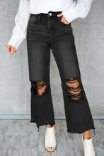 Load image into Gallery viewer, Distressed Hollow-out High Waist Cropped Flare Jeans
