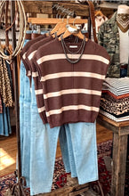 Load image into Gallery viewer, Stripe Knit Western Short Sleeve Sweater
