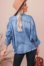 Load image into Gallery viewer, Raw Hem Denim Shacket
