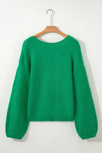 Load image into Gallery viewer, INSTOCK Large Green Bow Backless Bubble Sleeve Sweater
